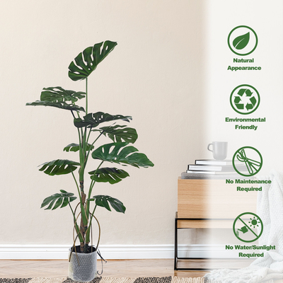 Fake Monstera Tree Artificial Potted Floor Plants For Home Decoration