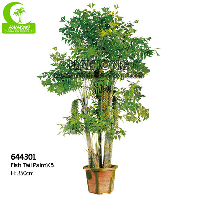 Green Fishtail Palm 350cm Height Artificial Foliage Tree Large Size