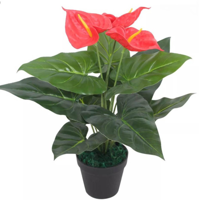 Height 100cm Green Artificial Anthurium Plant For Home Office Table Decoration