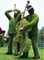 Customized PE Garden Grass Topiary Sculpture For Garden Decoration