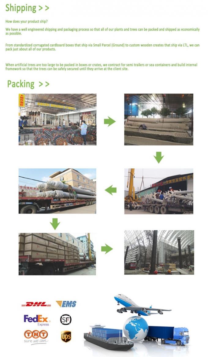 Custom Fiberglass Olive Artificial Landscape Trees Garden Decoration 4