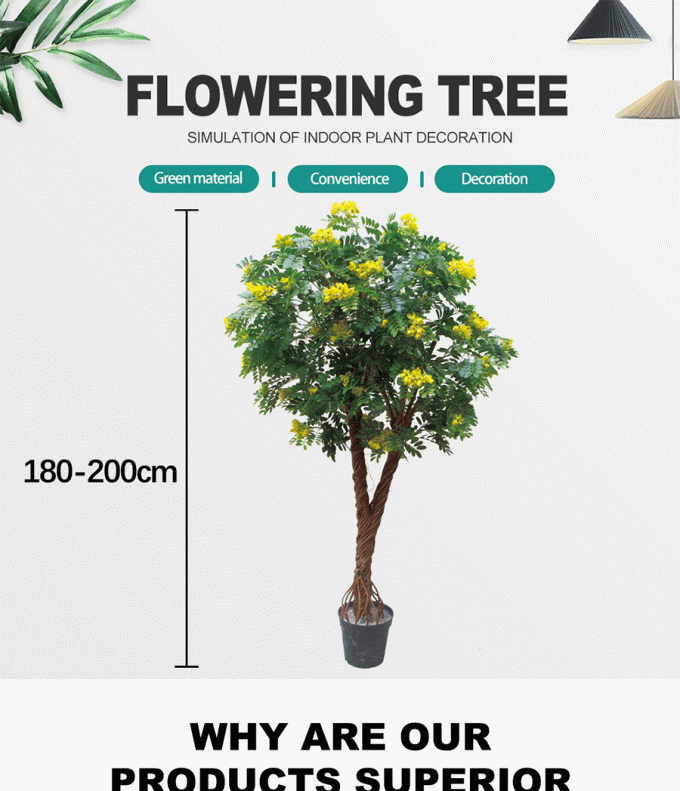 Plant Faux Artificial Scholar Tree Indoor Green Tree Fire Retardant 0