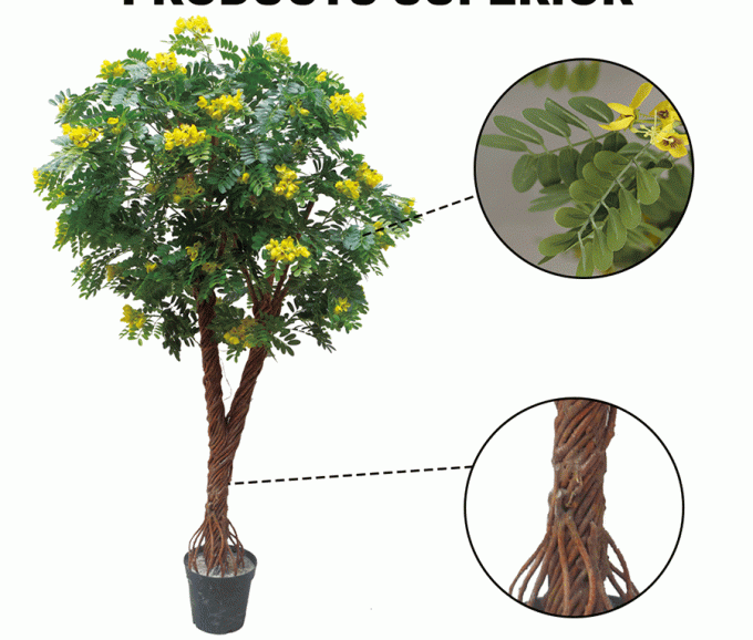 Plant Faux Artificial Scholar Tree Indoor Green Tree Fire Retardant 1