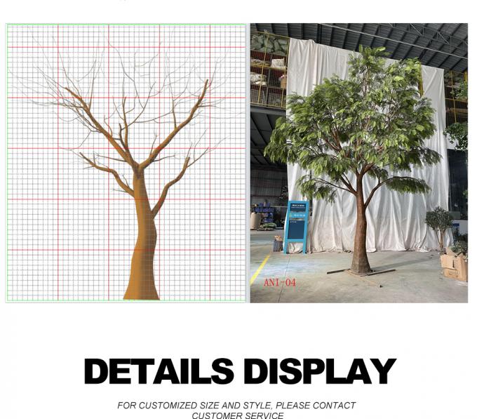 Anti UV Artificial Babul Trees For Outdoor Landscape Evergreen 5.5 Meters Fiber Glass 4