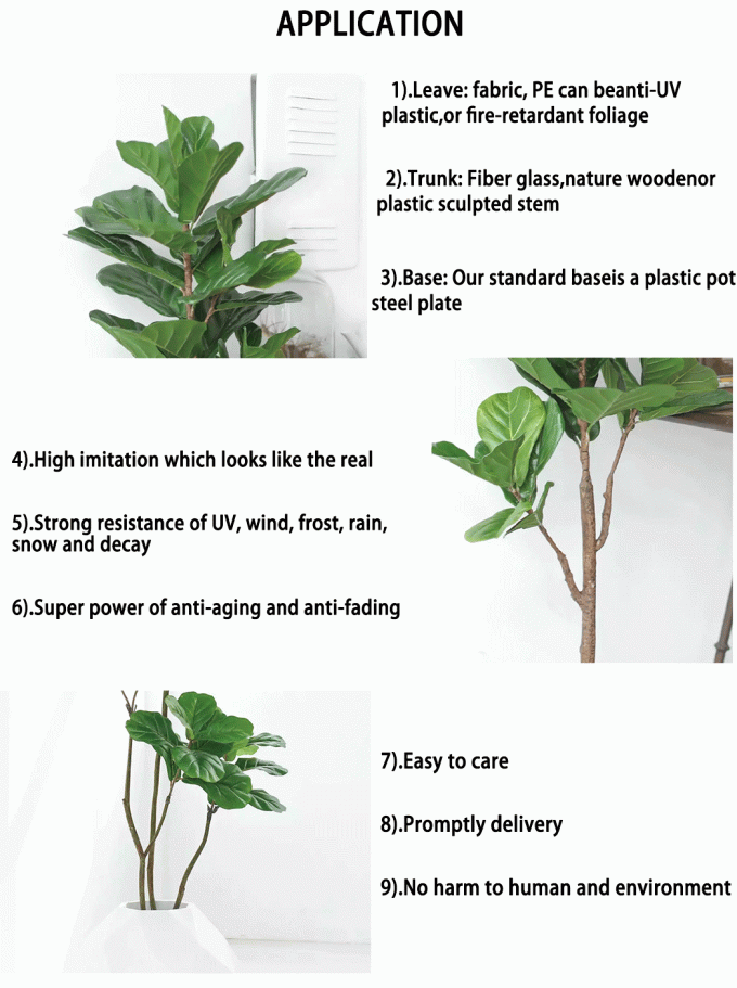 120cm 160cm Artificial Ficus Lyrata House Floor Plants Evergreen Refreshing Plants