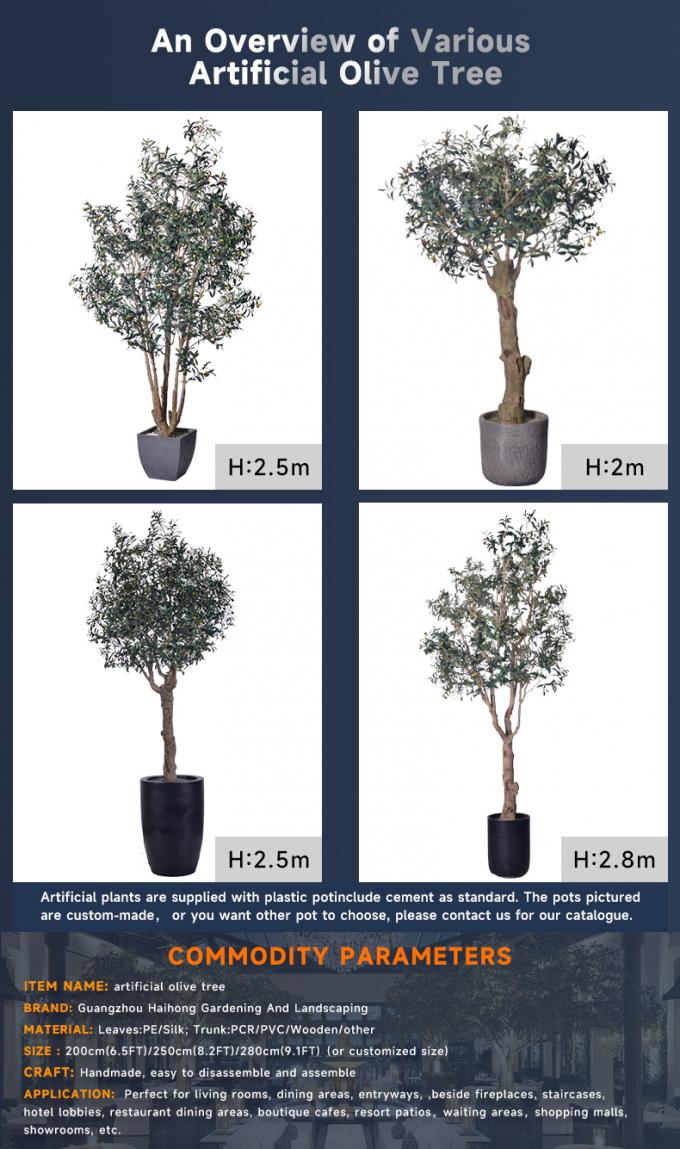 Customized Large Olive Artifical Tree Simulation Indoor Restaurant Decoration 0