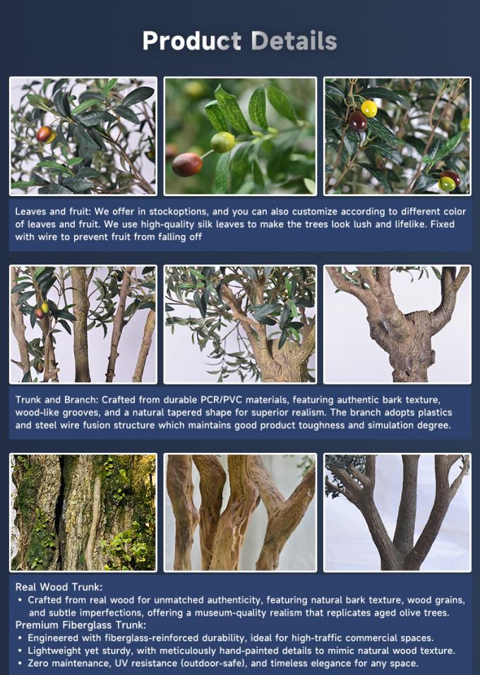 Customized Large Olive Artifical Tree Simulation Indoor Restaurant Decoration 2