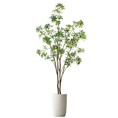 Floor Potted Ornaments Artificial Green Plant Wood Room Decoration