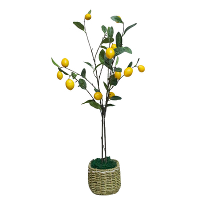 Lifelike 100cm Artificial Fruit Tree Indoor Potted Lemon Green Yellow Plant