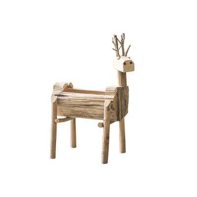 ODM Fawn Ornaments Retro Desktop Creative Furnishings Solid Wood Homestay Animal Crafts