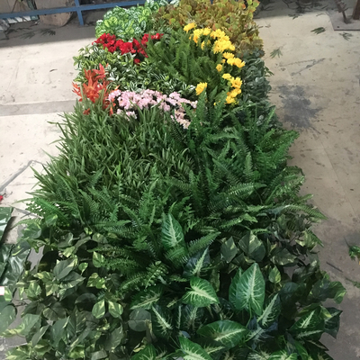 6cm Thickness Synthetic Grass With Round Leaf Foliage Artificial Cost Leaf Wall