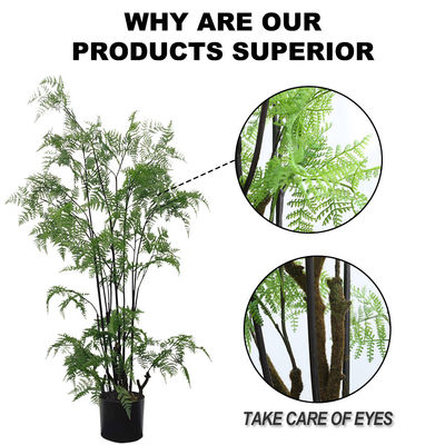 Faux Fern Small Artificial Potted Floor Plants Bonsai 450cm Wind Resistance