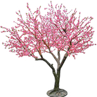 2m Height Real Touch Artificial Flowers Peach Blossom Fake Pink Sakura Tree