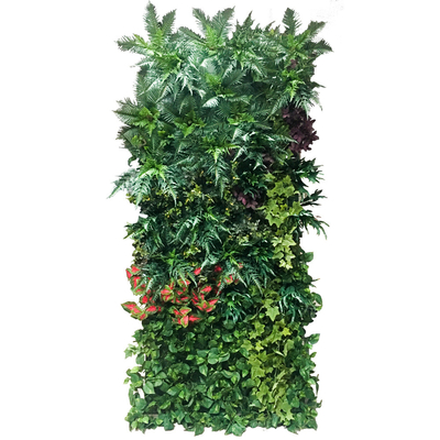 Anti UV Artificial Plant Wall Custom Store Bar Decoraion Green Colorful Vibe