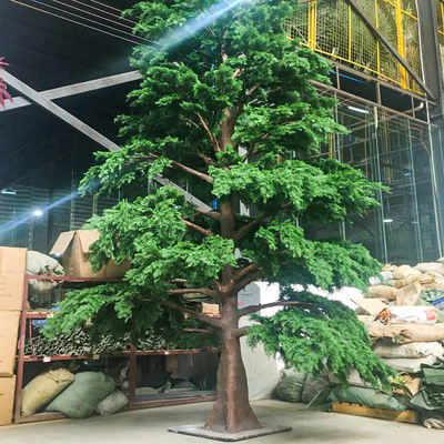 10m Height Artificial Yew Tree Fake Snow On Plants For Shopping Mall