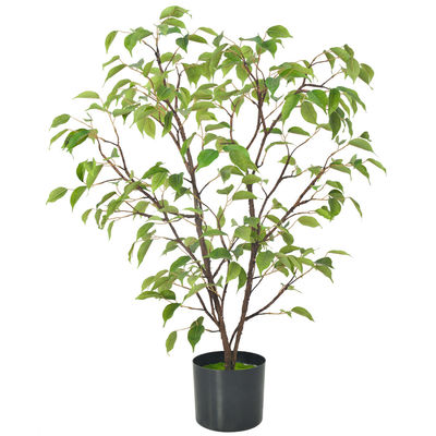 Frabric Leaves Artificial Banyan Tree Complex Branch Interior Decoration