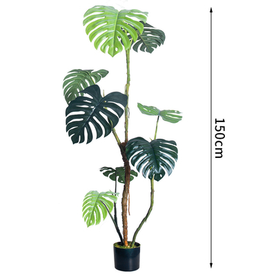 Handmade Plastic Artificial Monstera Plant Wind Resistance