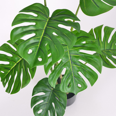 Handmade Plastic Artificial Monstera Plant Wind Resistance