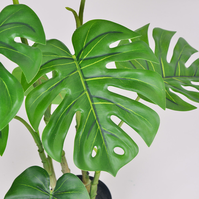 Handmade Plastic Artificial Monstera Plant Wind Resistance