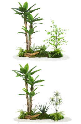 Lifelike Artificial Banana Tree Landscaping Projects For Indoor Decoration Exibition Hall