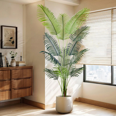 6FT Artificial Areca Palm Tree-Lifelike Palm Plant,Faux Tropical Areca Floor Plant Tall Faux Silk Large Artificial Plants for Indoor Home Living Room Corner Decor