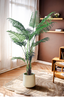 5ft 6FT 7ft Fake Tropical Palm Plant, Artificial Palm Tree, Pre Potted Faux Greenry Plant for House Living Room Outside Patio Office Home