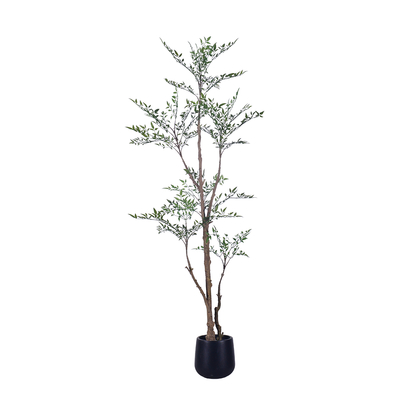 Wholesale Bonsai Red Green Variegated Artificial Plant Nandina Greenery Silk Heavenly Bamboo For Home Garden Outdoor Decor