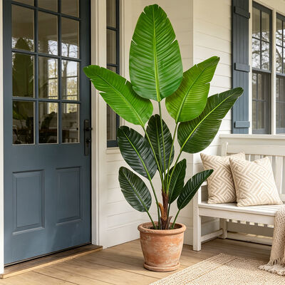 Wholesale Artificial Plants Simulation Traveler's Banana Tree with Natural Palm Fiber Bark | Factory Direct Faux Tropical Greenery for Commercial Landscape