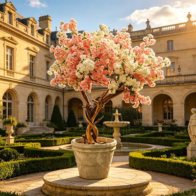 Artificial Cherry Blossom Tree Real Wood Trunk Silk Sakura Flower Tree for Wedding Decoration Indoor Outdoor