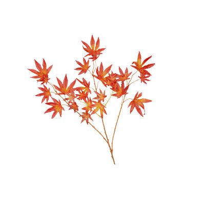 90pcs Leaves 130cm Faux Maple Leaf Branches , Artificial Maple Leaves Anti Fading