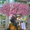 Pink Flower Bonsai Artificial Peach Blossom Tree Home Wedding Decoration