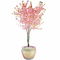 Garden Ornament Fake Bonsai Tree White Pink Flower Sakura Tree