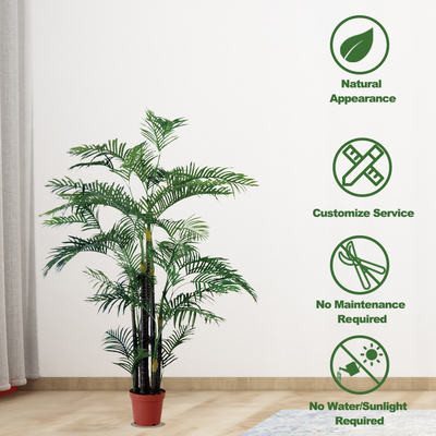 Customized Simulation 140cm Artificial Bamboo Areca Palm For Decoration