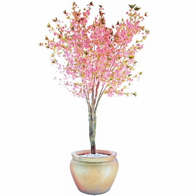 2m Height Real Touch Artificial Flowers Peach Blossom Fake Pink Sakura Tree