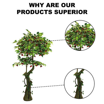 Fabric Material Plastic Artificial Apple Tree Outside Home Decoration