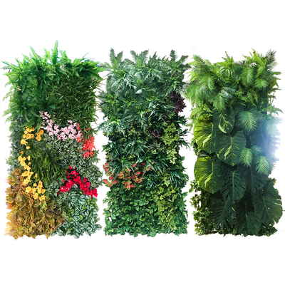 Anti UV Artificial Plant Wall Custom Store Bar Decoraion Green Colorful Vibe