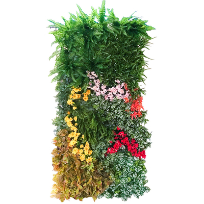 Anti UV Artificial Plant Wall Custom Store Bar Decoraion Green Colorful Vibe