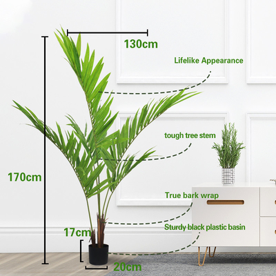 Anti Aging Artificial Landscape Trees Indoor Potted Plant Areca Palm