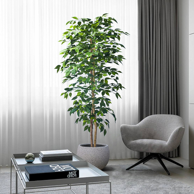 Flame Retardant H180cm Artificial Ficus Plant , Ficus Fake Tree Natural Look