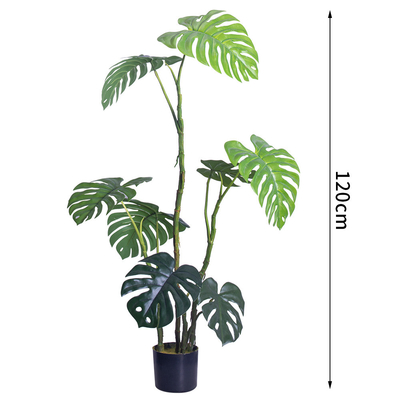 Handmade Plastic Artificial Monstera Plant Wind Resistance