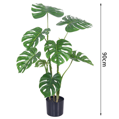 Handmade Plastic Artificial Monstera Plant Wind Resistance