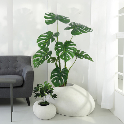 Handmade Plastic Artificial Monstera Plant Wind Resistance