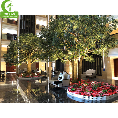 Indoor Decorative Artificial Wooden Tree Large Articicial Ficus Tree Green Artificial Banyan Tree