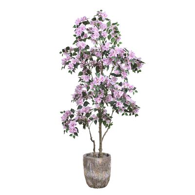 Artificial Bougainvillea Tree with Flower in Plastic Pot for Front Porch Home Office Garden Party Decoration