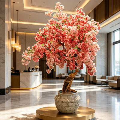 Artificial Cherry Blossom Tree Real Wood Trunk Silk Sakura Flower Tree for Wedding Decoration Indoor Outdoor