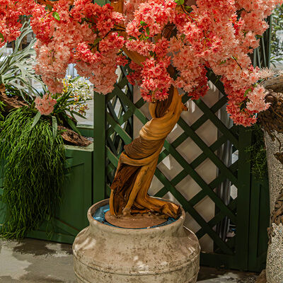 Artificial Cherry Blossom Tree Real Wood Trunk Silk Sakura Flower Tree for Wedding Decoration Indoor Outdoor