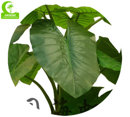 High Simulation Lager Leaves Plant Artificial Elephant's Ear Tree With Three Trunk For Landscaping