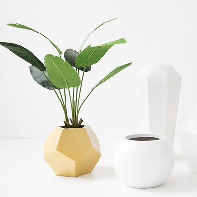 OEM Artificial Flower Pot Nordic Fiberglass Stainless Art Home Furnishings